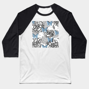 Peony Butterfly Baseball T-Shirt